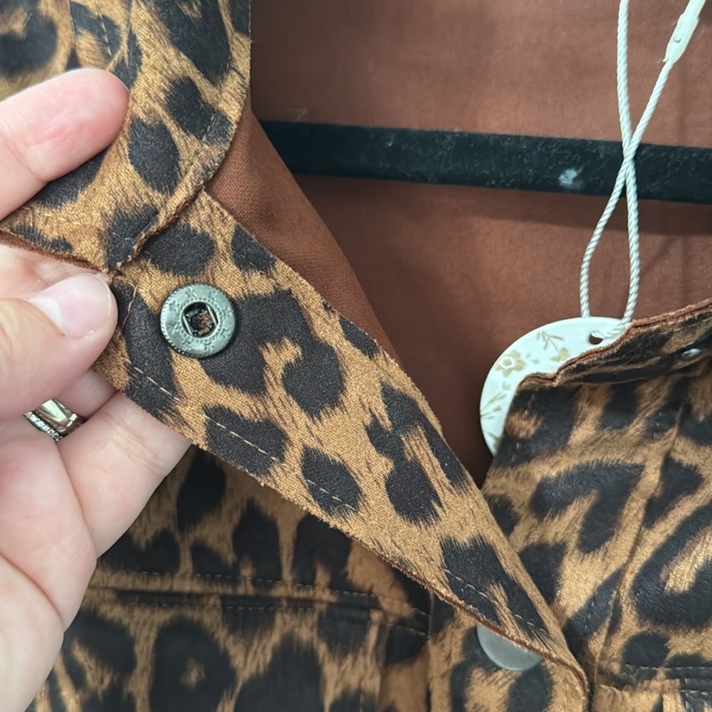 NWT ODDY cheetah fringe button up jacket - Picture 4 of 12